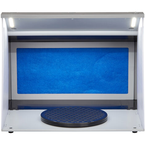 Cabine de pulvérisation aérographe portable Mophorn  Kit de peinture pour loisirs avec 4 lumières LED  Ventilateurs d'extraction doubles, plateau tournant et tuyau d'extension de 6 pieds