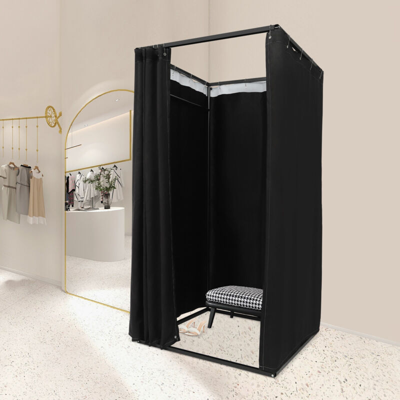 Cabine d'essayage pour magasin de vêtements, cabine d'essayage portable avec rideau occultant utilisée dans les centres commerciaux, protection