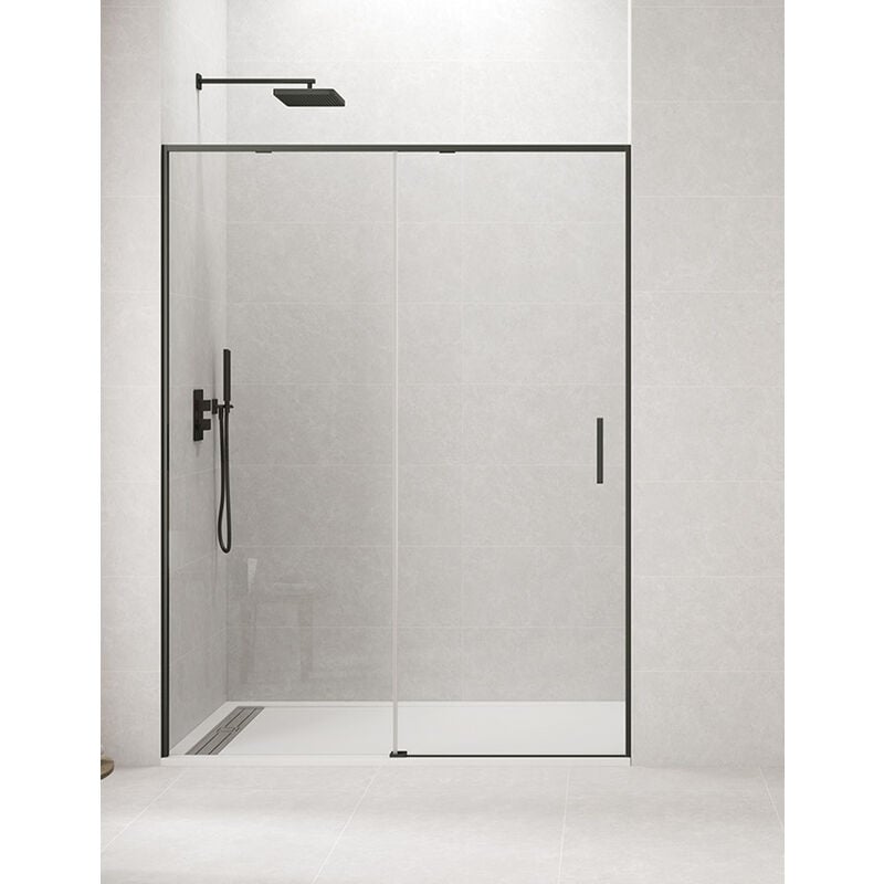 Cabine Paroi de douche avant Allstone cetus 1+1, sans profil inférieur 125-130 cm profil Noir