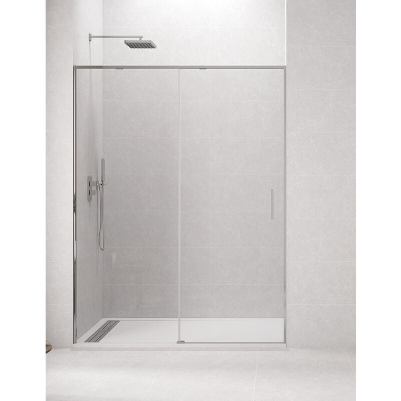 Cabine Paroi de douche avant Allstone cetus 1+1, sans profil inférieur 115-120 cm profil Chrome