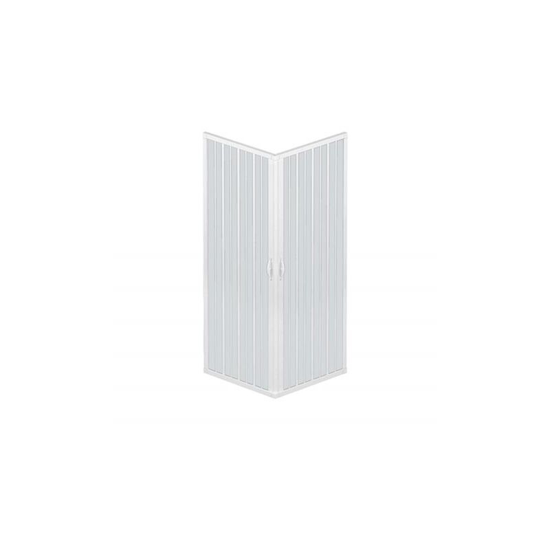 GRANISUD Cabine de Douche en PVC Angulaire pour Deux c/ôt/és avec Une Porte Pliante Ouverture Laterale r/éversible Couleur Blanc Dimension 70 x 90 cm