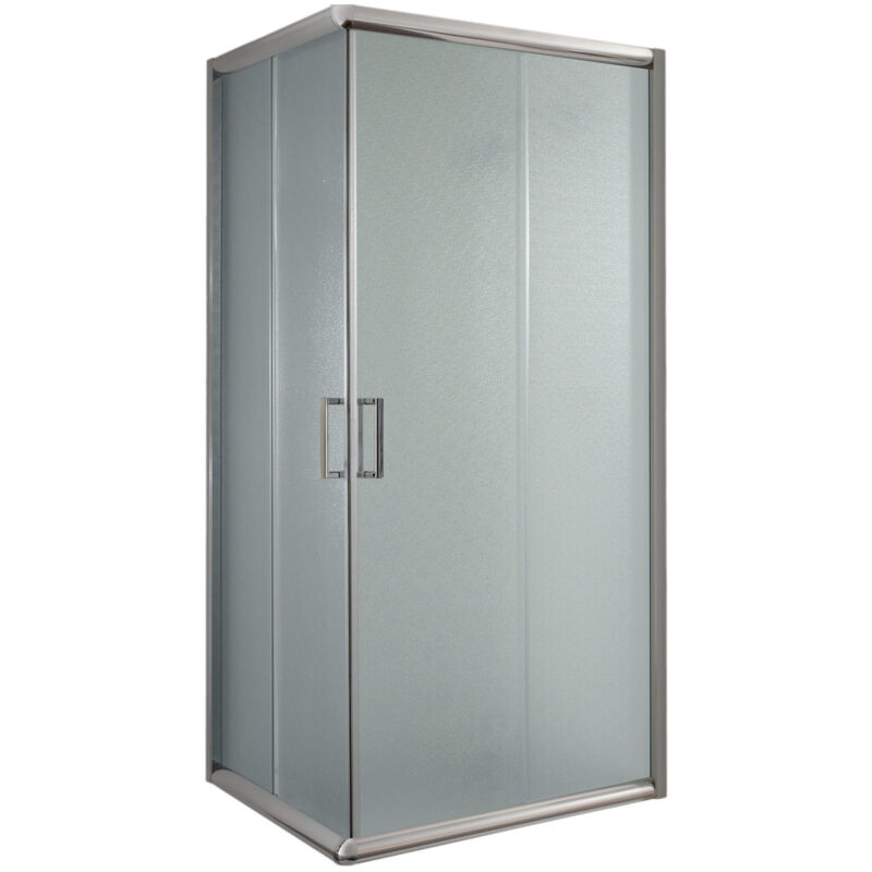 Idralite - Parois cabine de douche angulaire coulissante verre opaque h 198 mod. Alabama 90x90 cm carré
