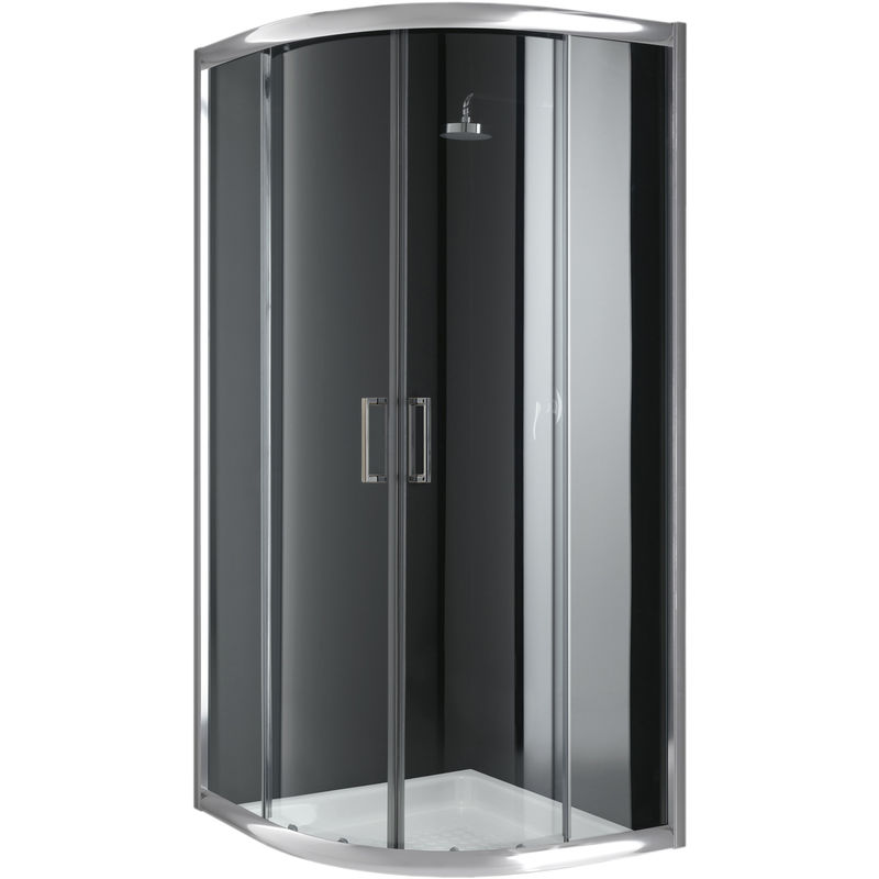 Parois cabine de douche demi-circulaire coulissante verre transparent h 198 mod. Alabama 80x80 cm