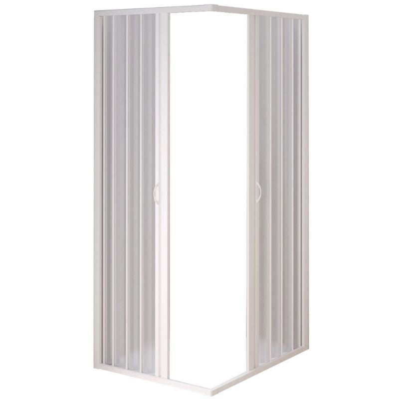Cabine parois douche blanc 110x110 pvc accordéon h 185 mod. Nova Kit Box