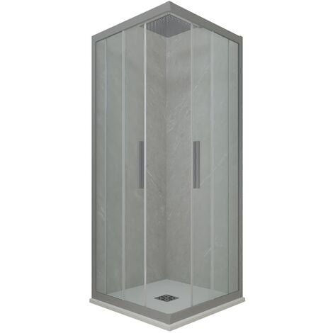Cabine parois douche coulissante 120x120 Gris argent Kolors