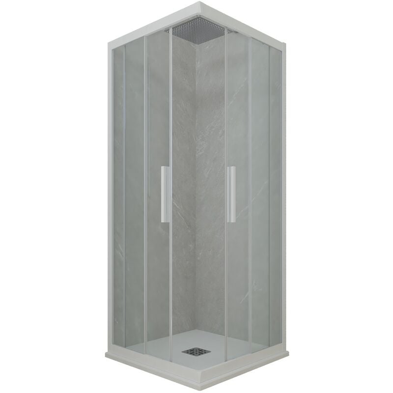 Forte - Cabine parois douche coulissante 70x100 Blanc Matt Kolors