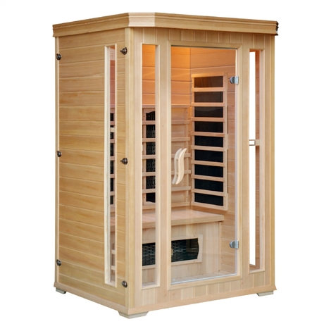 CABINE SAUNA INFRA ROUGE 2 PLACES LUXE - Naturel