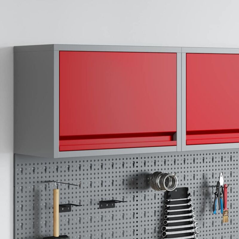 Armoire à outils avec stockage Rouge et Gris 50 x 25 x 35 cm