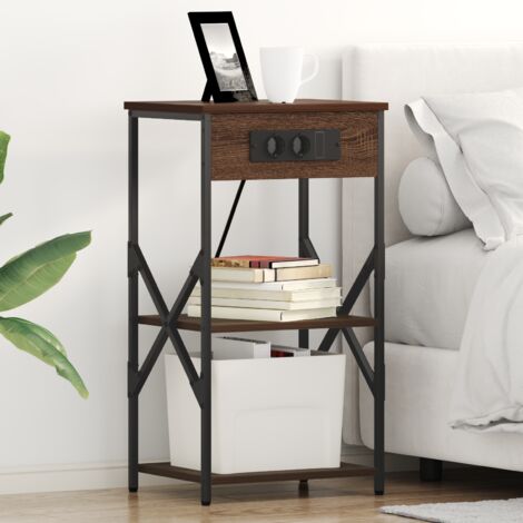 Cabinet de chevet avec étagère Chêne marron 41 x 31 x 76 cm vidaXL