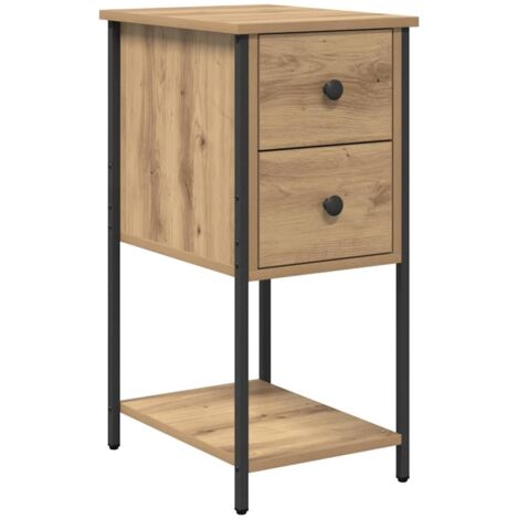 Cabinet de chevet，Table de chevet，Table de nuit avec tiroir chêne artisanal 32 x 42 x 70 cm CFW315760