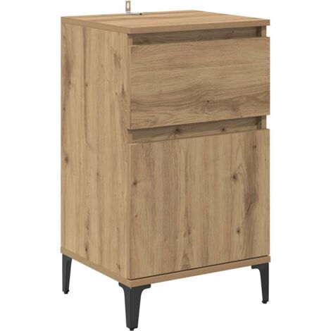 Cabinet de chevet，Table de chevet，Table de nuit avec tiroir chêne artisanal 40 x 35 x 70 cm CFW171777