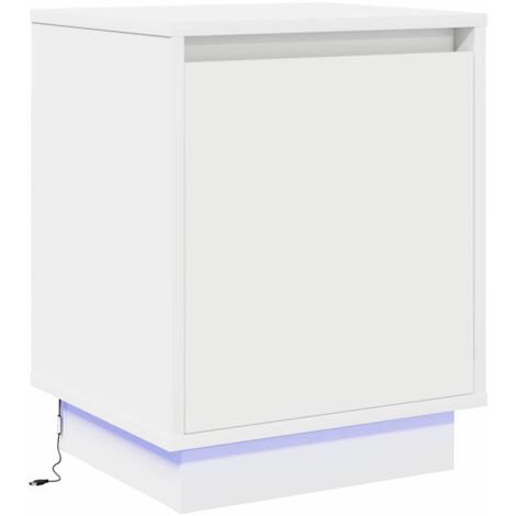 Cabinet de chevet，Table de chevet，Table de nuit Blanc 39 x 34.5 x 50 cm Bois d'ingénierie CFW394694
