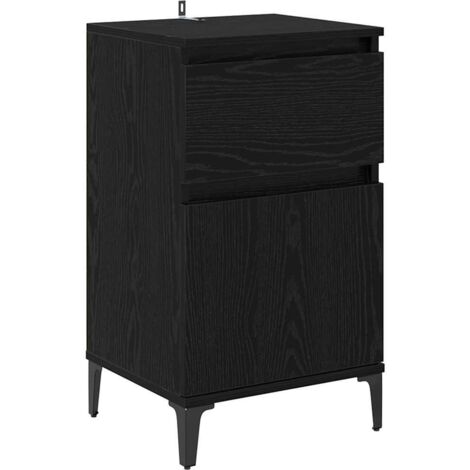 Cabinet de chevet，Table de chevet，Table de nuit Chêne noir 40 x 35 x 70 cm Bois d'ingénierie CFW808640