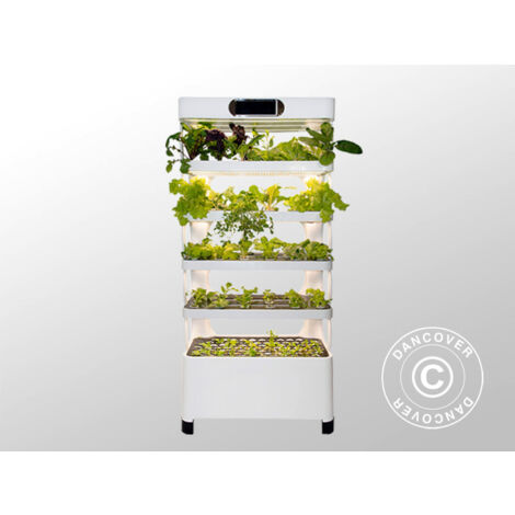 Cabinet de culture hydroponique avec LED, 0,77x0,4x1,7m, Blanc
