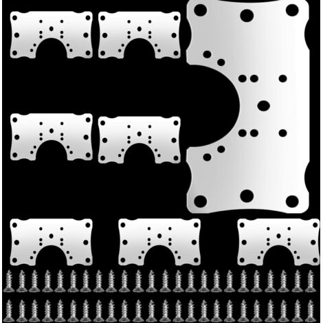Cabinet de la Charnière de la Réparation de la Plaque d'Acier Inoxydable Charnière de Réparation de Supports Pack de 8 Plat de pattes de Fixation pour Meuble de Cuisine Meuble de Porte avec des Vis 48