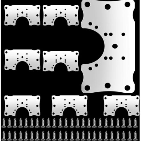 Cabinet de la Charnière de la Réparation de la Plaque d'Acier Inoxydable Charnière de Réparation de Supports Pack de 8 Plat de pattes de Fixation pour Meuble de Cuisine Meuble de Porte avec des Vis 48