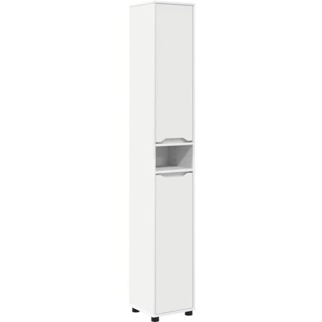 Cabinet de salle de bain avec étagère Blanc 30,5 x 30 x 195 cm CFW759013