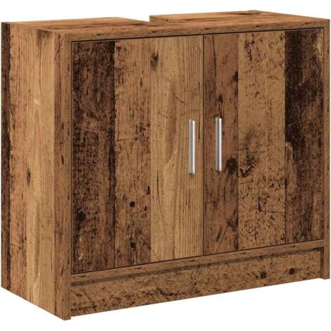 Cabinet de salle de bain avec porte Bois Ancien 63 x 29 x 55 cm CFW573143