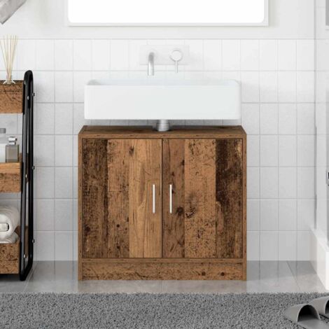Cabinet de salle de bain avec porte Bois Ancien 63x29x55 cm vidaXL