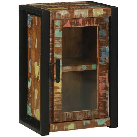 Cabinet de Salle de Bain avec porte Bois massif de récupération CFW558525