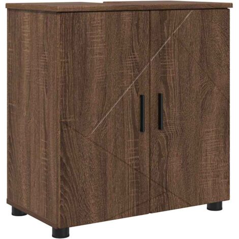 Cabinet de salle de bain avec porte Chêne brun 61 x 35 x 64 cm CFW517419