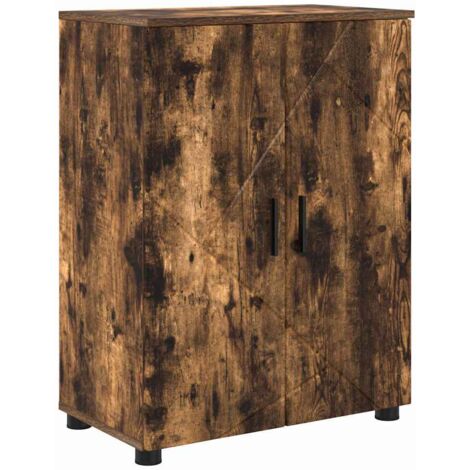 Cabinet de salle de bain avec porte Chêne fumé 60 x 35 x 80 cm CFW721568