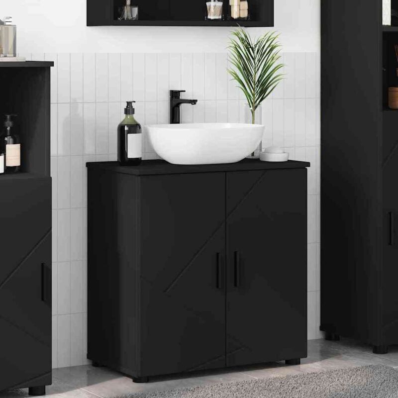 Cabinet de salle de bain avec stockage Noir 61 x 35 x 64 cm vidaXL