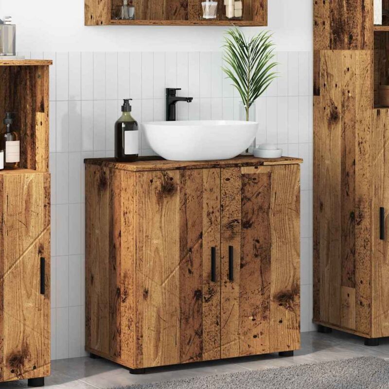 Cabinet de salle de bain avec porte Bois Ancien 61 x 35 x 64 cm vidaXL Cabinet de salle de bain avec porte Bois Ancien 61 x 35 x 64 cm vidaXL