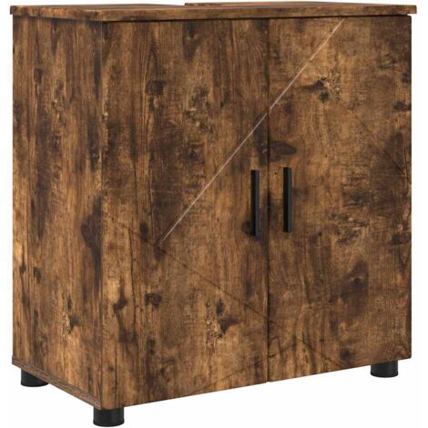 Cabinet de salle de bain avec porte Chêne fumé 61 x 35 x 64 cm CFW734995