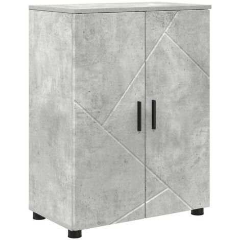 Cabinet de salle de bain avec porte Gris béton 60 x 35 x 80 cm CFW872464