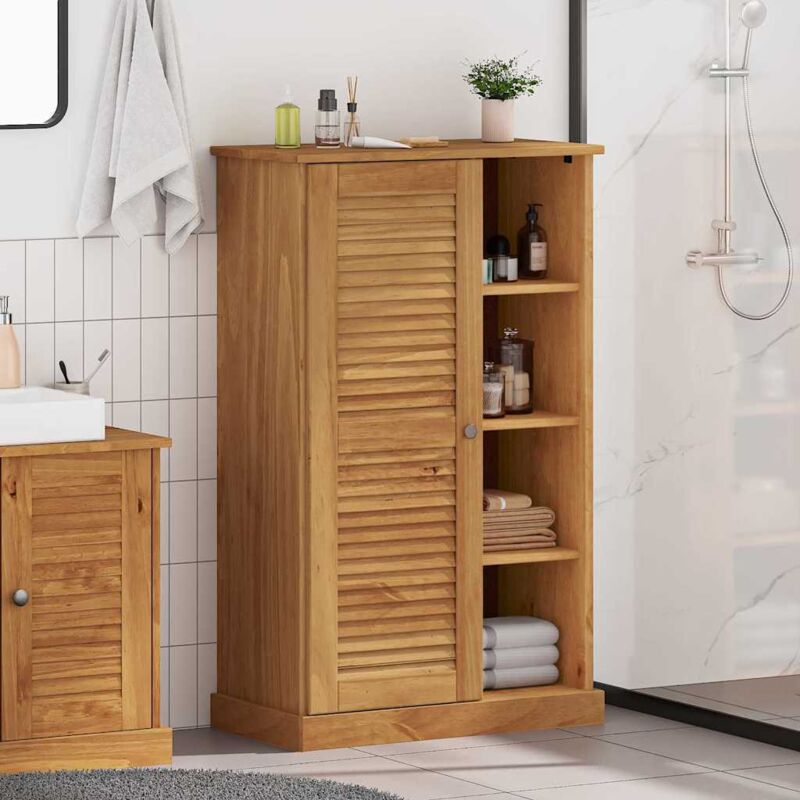 Vidaxl - Cabinet de salle de bain vigo marron miel 67,5 x 34 x 110 cm