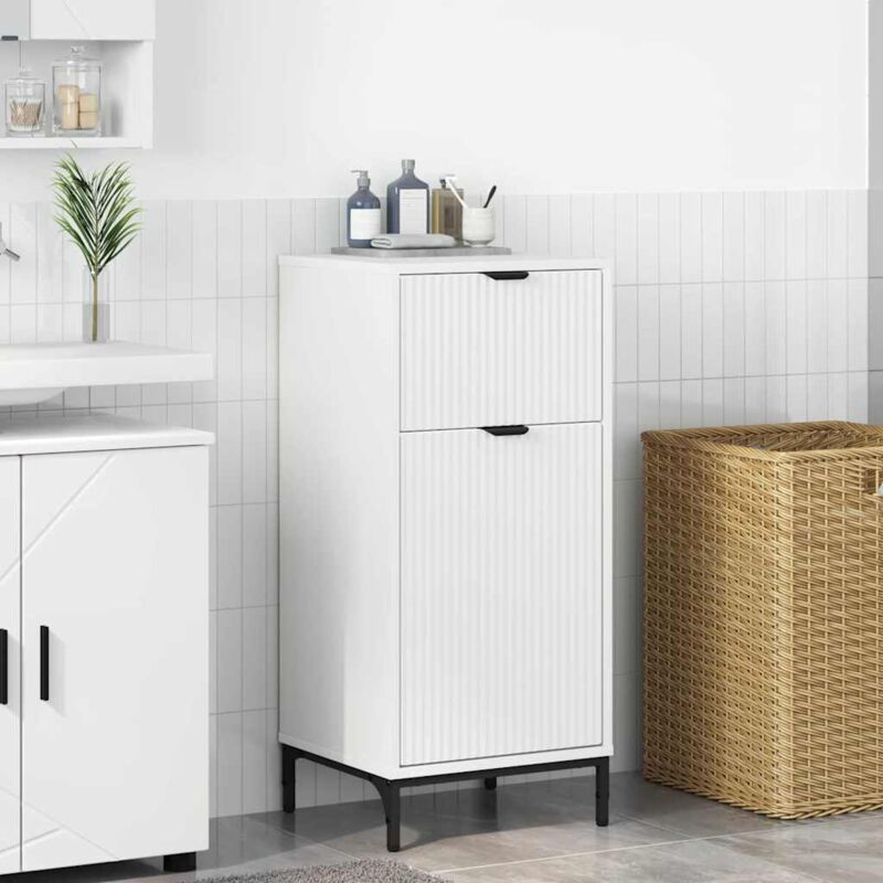 Cabinet de salle de bain avec tiroir Blanc 39.5 x 36 x 88 cm