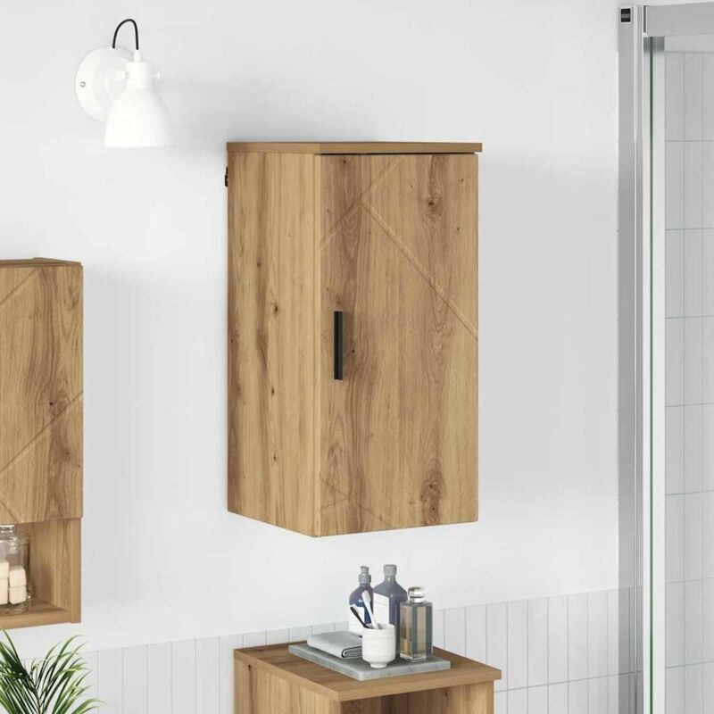 Cabinet de salle de bain chêne artisanal 30 x 31,5 x 61 cm