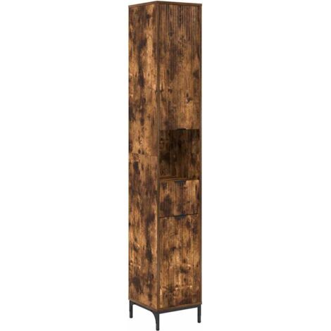 Cabinet de salle de bain Chêne fumé 31,5 x 33 x 190 cm CFW872698