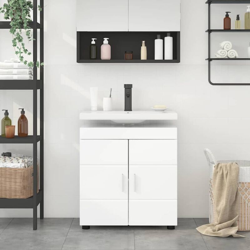 Ensemble de Meubles de Salle de Bain TULUM Blanc brillant vidaXL