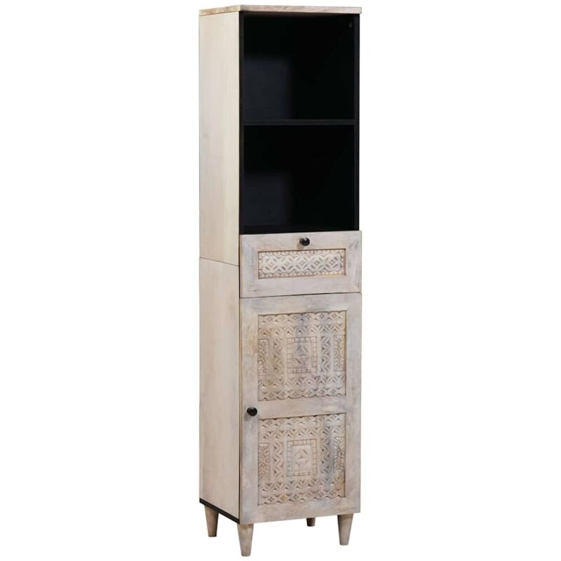 Cabinet de salle de bain avec tiroir Blanc 38 x 33.5 x 160 cm vidaXL