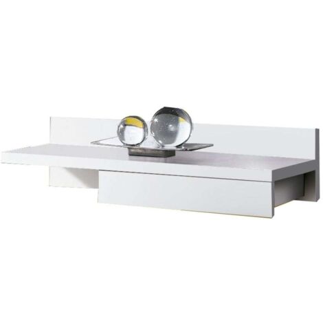 MIROYTENGO Cabinet d'entrée cajún suspendu blanc coloré 70x20x28 cm