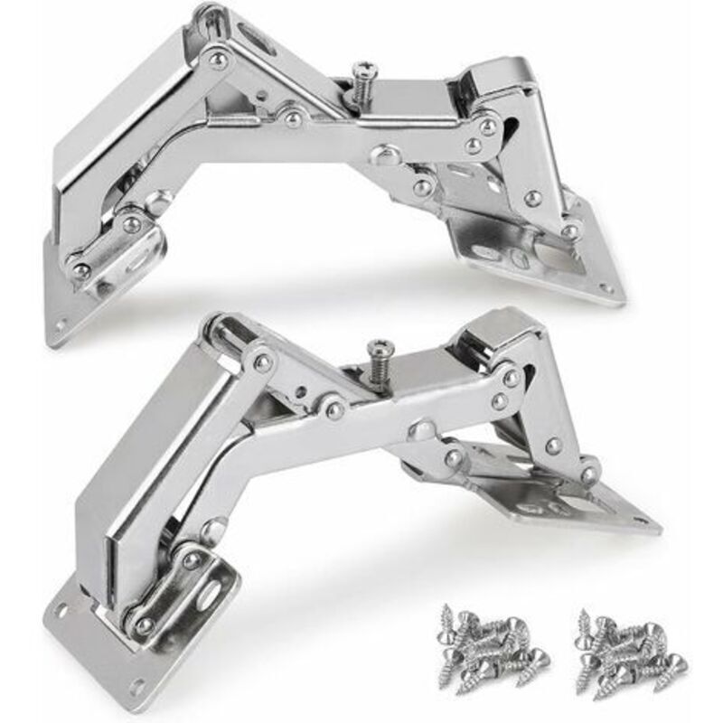 Cabinet Door Hinge, Set of 2 Folding Furniture Door Hinges, Self-Closing Hinges for Lightweight Doors