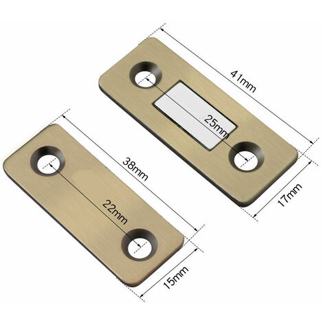 Cabinet Door Magnet 4 Pieces Magnetic Latch Very Thin Magnetic Stick-on Latches Magnetic Adhesive Fastener Furniture Strong Magnet for Sliding Door Drawers Magnetic Window Cabinet, Green Bronze