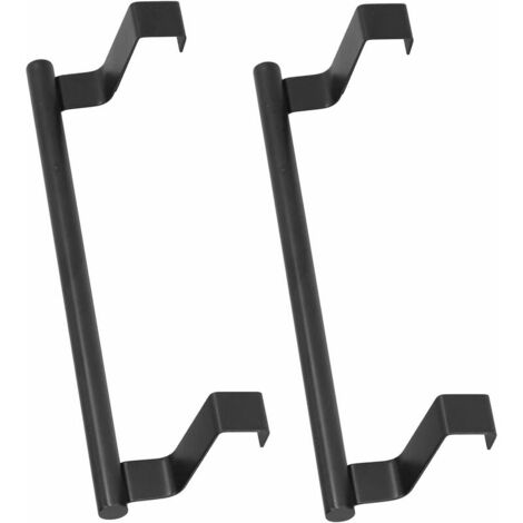 Cabinet Door Towel Rack, Punch-free Black Towel Rack Durable, 2 Piece Nail-Free Hanging Towel Rack for Homes, Apartments, Flats, Cabins,(23CM)