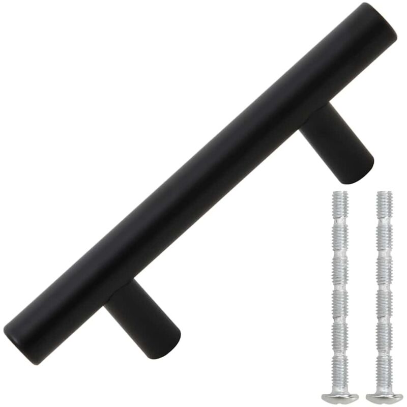 Cabinet Handles 10 Pcs Black 64 Mm Stainless Steel Vidaxl