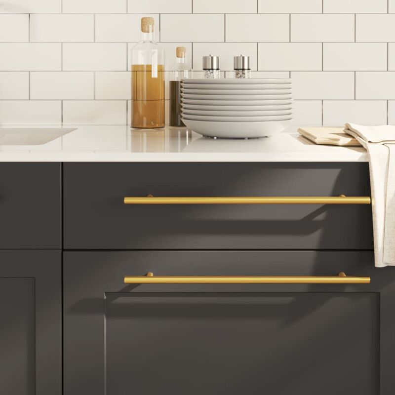 Cabinet Handles 10 Pcs Gold 320 Mm Stainless Steel Vidaxl