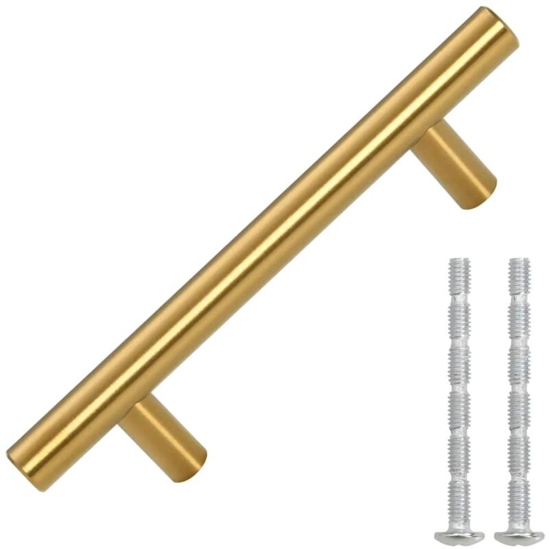 Cabinet Handles 10 Pcs Gold 64 Mm Stainless Steel Vidaxl