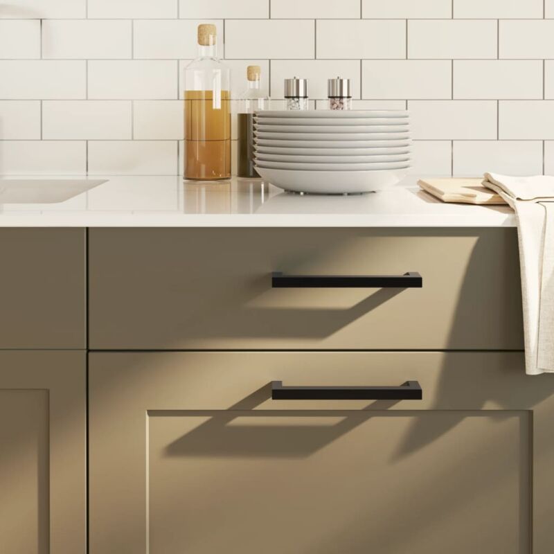 Cabinet Handles 20 Pcs Black 160 Mm Stainless Steel Vidaxl