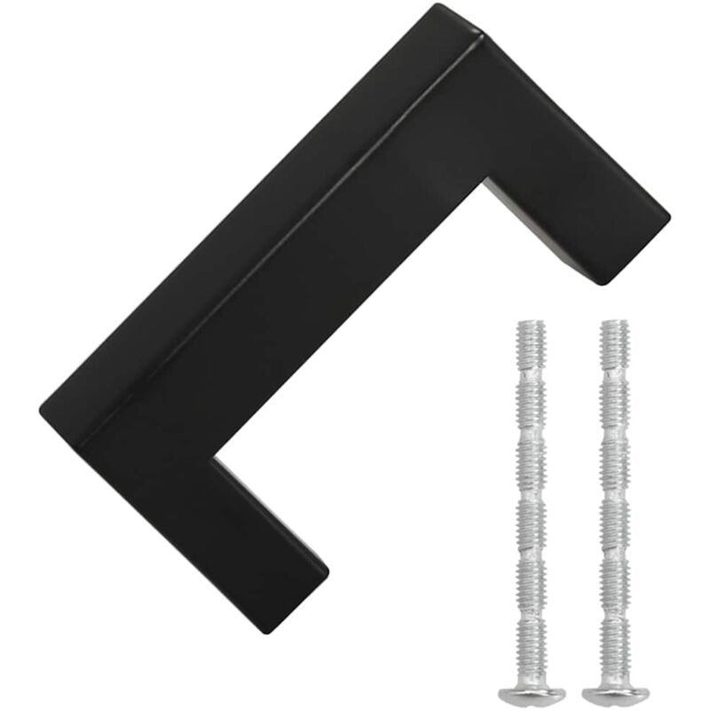 Cabinet Handles 10 Pcs Black 64 Mm Stainless Steel Vidaxl