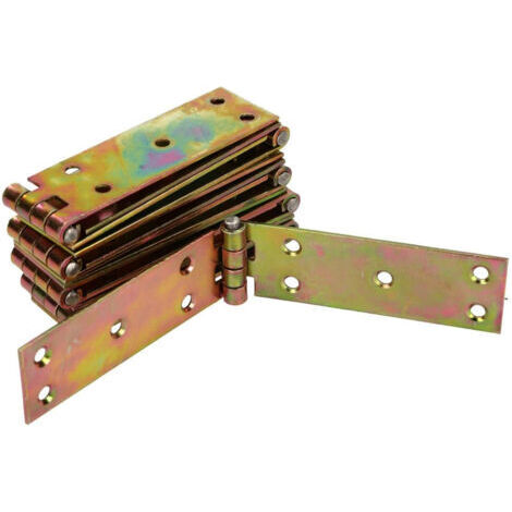 Cabinet hinge - 162 x 31 mm - Pack of 10 - Galvanized - Door hinges - Cupboard hinges