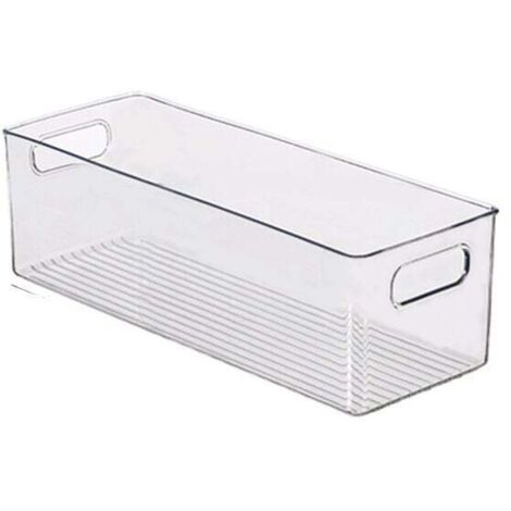 Cabinet/Kitchen Storage Box, Medium Size Refrigerator Container Made of Plastic, Long Box, Transparent MUMU