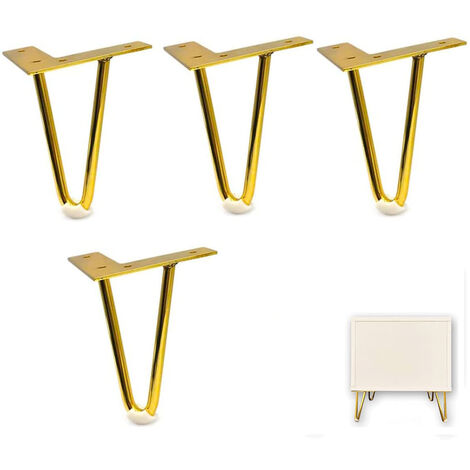 Cabinet Legs, 4pcs Modern Table Legs Cabinet Furniture Hairpin Table Legs DIY Chairs Leg with Protector and Screws Small for Small Cabinets