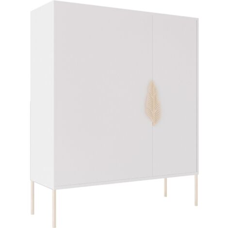 Cabinet Merlin 100 x 35 x 120 cm Bois - Blanc et doré