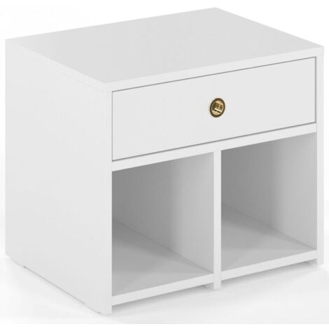 Cabinet Mirage 54,1 x 40 x 46,2 cm Bois - Blanc et doré